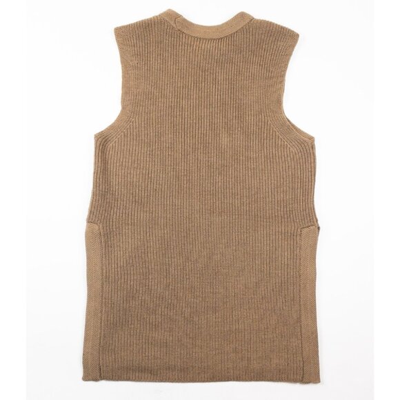 Aritzia Wilfred Sweater Vest Women's Medium Brown 100% Wool Tunic Mock Neck - Picture 3 of 12